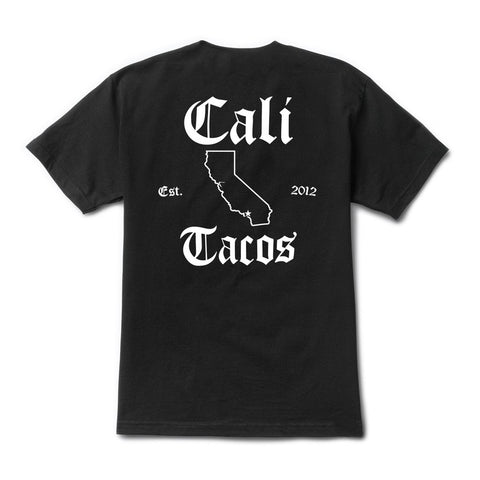 Cali Tacos Old English Black Tee