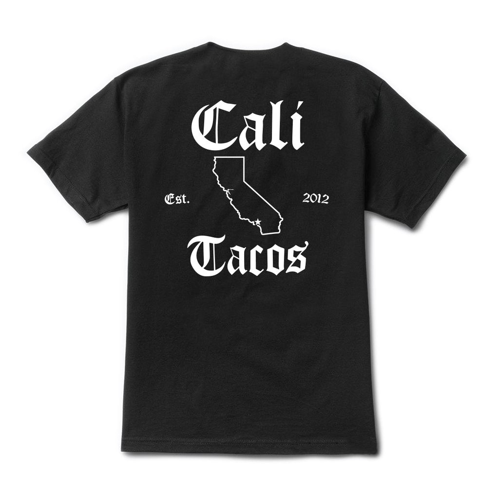 Cali Tacos Old English Black Tee